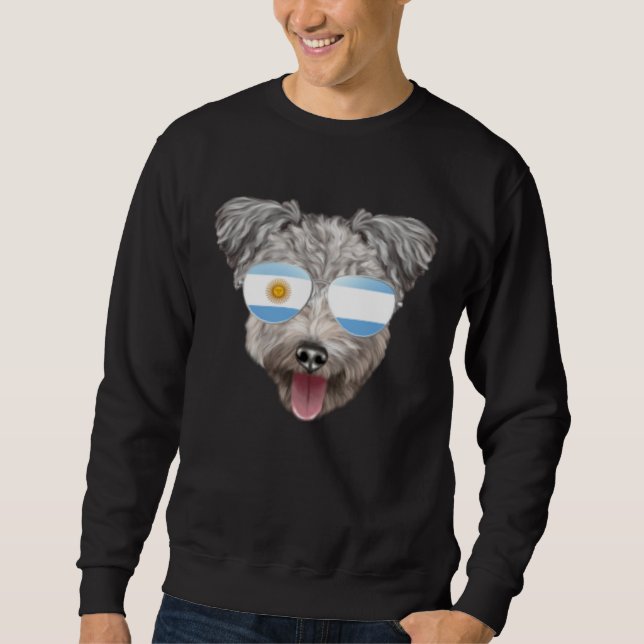 Sweatshirt Argentinian Flag Pumi Dog Argentina Pocket (Devant)