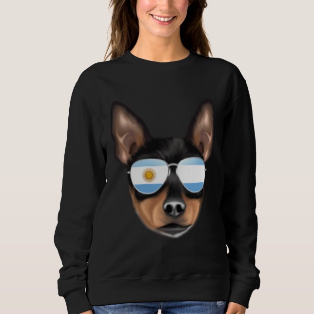 Sweatshirt Argentinian Flag Toy Fox Terrier Dog Argentina Poc (Devant)