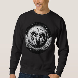 Sweatshirt Aries Moon Et Tête De Bélier Conception Pour Astro