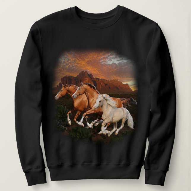 Sweatshirt Arizona Chevaux sauvages (Design devant)