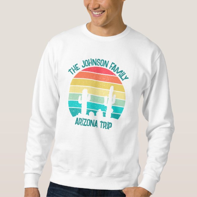 Sweatshirt Arizona Desert Cactus Sunset Custom Vacation (Devant)