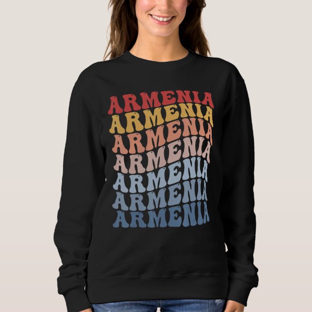Sweatshirt Armenia Groovy Retro Armenian (Devant)