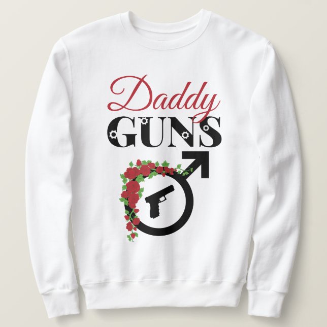 Sweatshirt Armes à feu ou Roses Baby shower de révélation de  (Design devant)