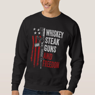 Sweatshirt Armes Whiskey Bière Et Liberté Boire Usa Gun O
