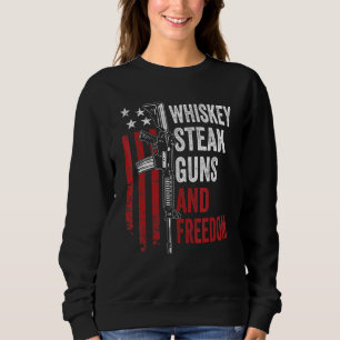 Sweatshirt Armes Whiskey Bière Et Liberté Boire Usa Gun O