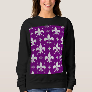 Sweatshirt Arrière - plan violet Fleur-de-lis Design Motif