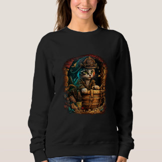 Sweatshirt Arrr Meow-ty! Pirate Design with Treasure Chest an