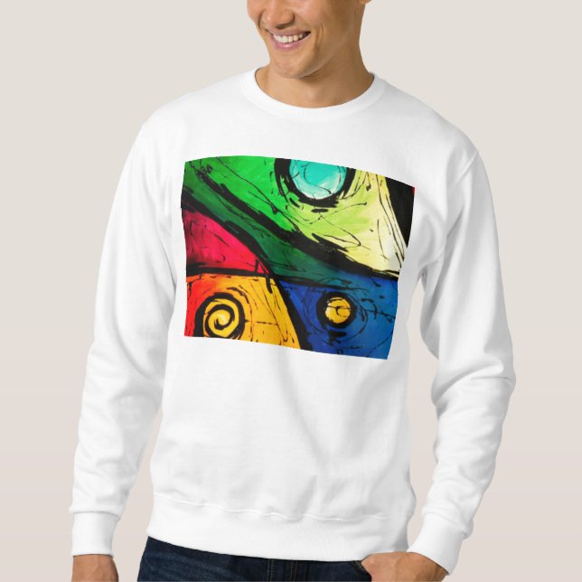 Sweatshirt Art abstrait de couleurs lumineuses géniales (Devant)