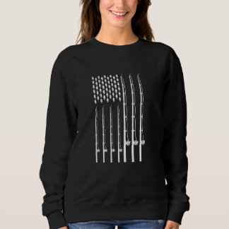 Sweatshirt Art De Pêche Hommes Femmes Drapeau Américain USA P