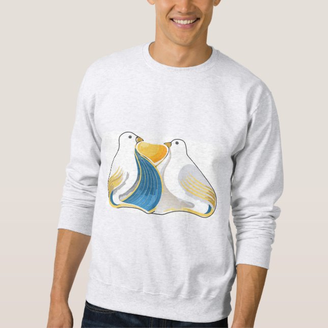 Sweatshirt Art Deco Doves T-Shirt (Devant)