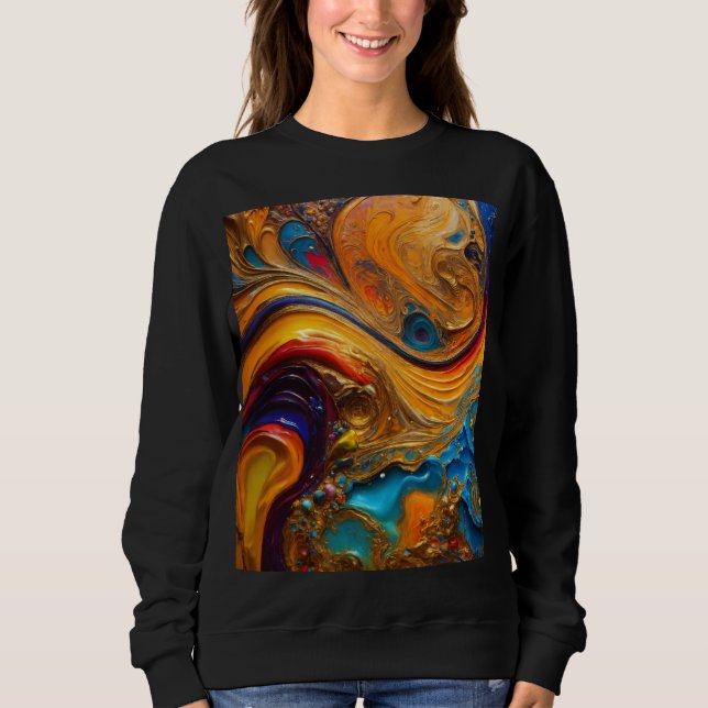 Sweatshirt art design unique réalisé par brosse (Devant)