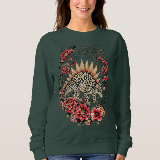 Sweatshirt Art du Stégosaure Floral Japonais