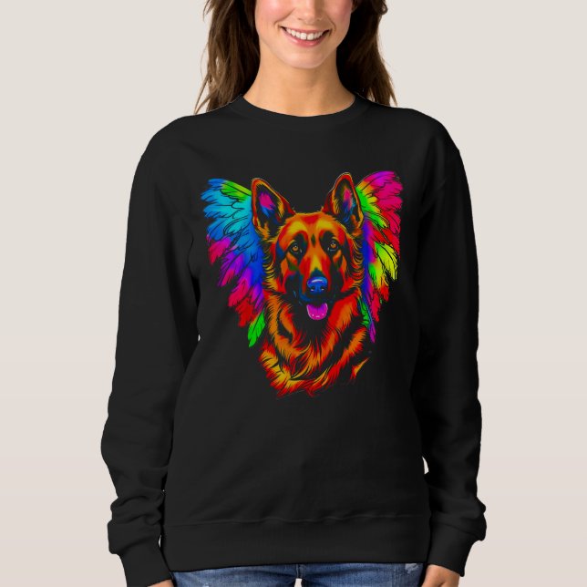 Sweatshirt Art German Shepherd Dog Angel Wing (Devant)