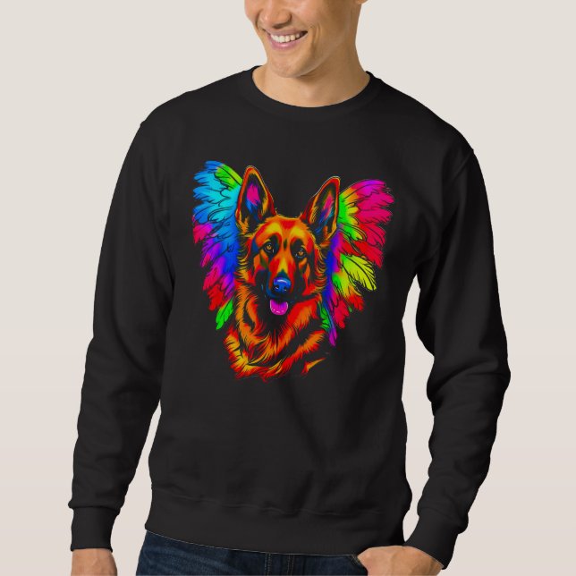 Sweatshirt Art German Shepherd Dog Angel Wing (Devant)
