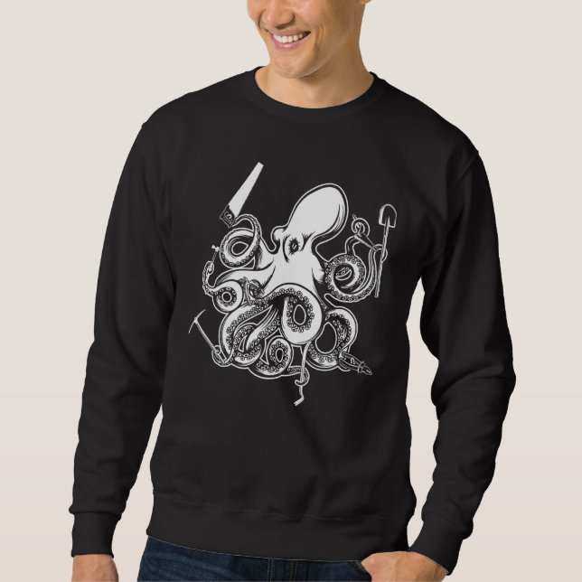 Sweatshirt Artiste Octopus Tool Carpenter Handyman (Devant)