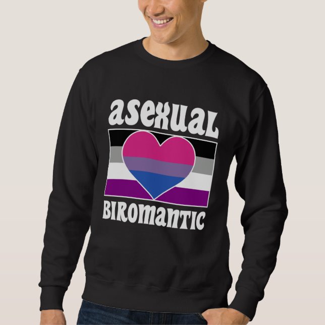 Sweatshirt Asexual Biromantic Pride Flag Cute  Ace Aesthetic (Devant)