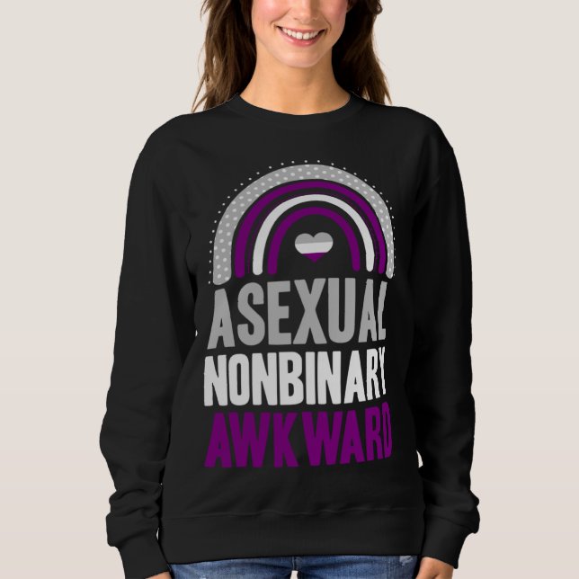 Sweatshirt Asexual Nonbinary Awkward Asexual Pride Bohemian R (Devant)