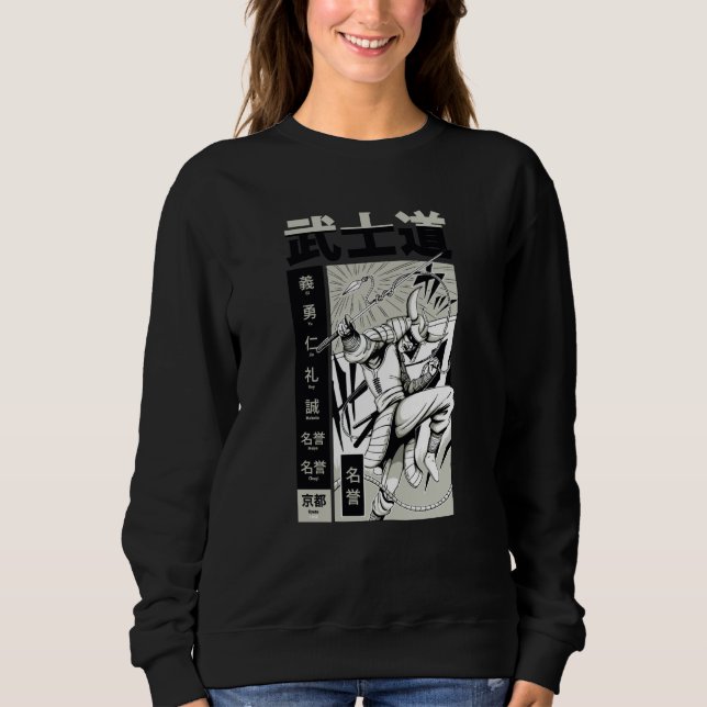 Sweatshirt Asian Japanese samurai fighter (Devant)