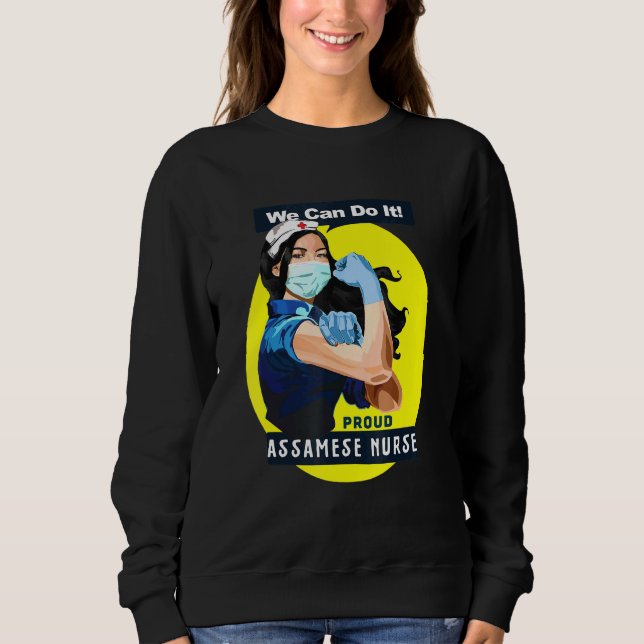 Sweatshirt Assamese Fier Travailleur De Première Ligne Rosie  (Devant)