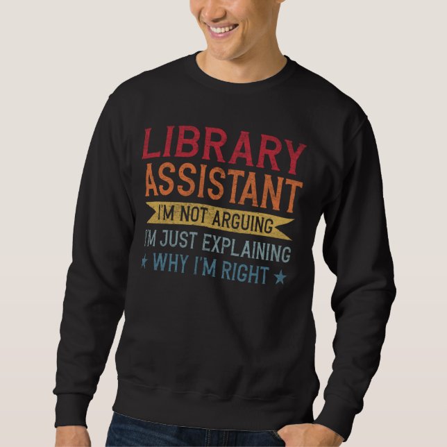 Sweatshirt Assistant Bibliothèque de devis de profession amus (Devant)