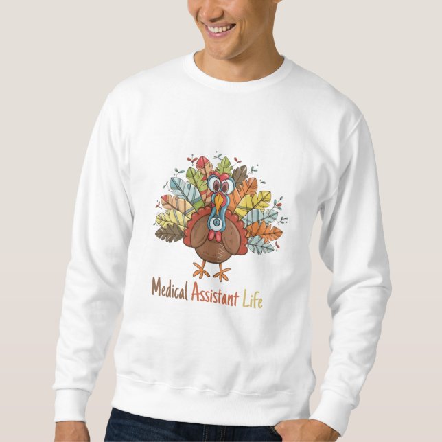 Sweatshirt Assistant Médicale Life Infirmière d'automne Turqu (Devant)
