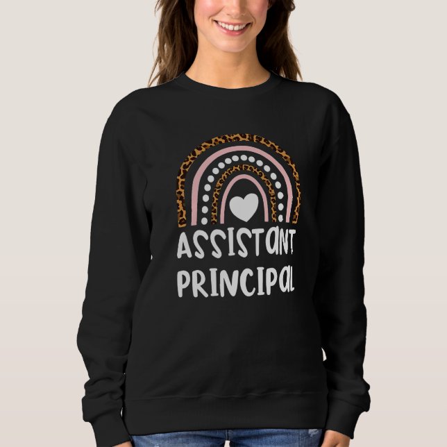 Sweatshirt Assistant Principal Appreciation Leopard Print Rai (Devant)