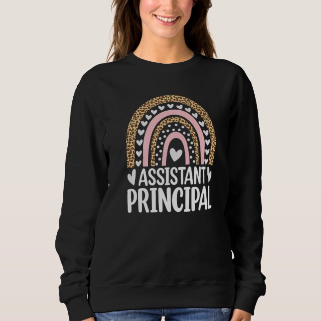 Sweatshirt Assistant Principal Appreciation Leopard Print Rai (Devant)