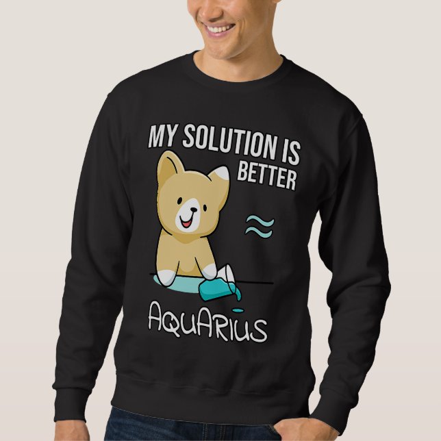 Sweatshirt Astrology Saying Cute Cat Zodiac Sign Aquarius (Devant)