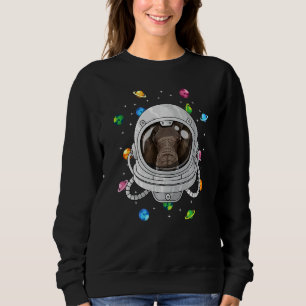 Sweatshirt Astronaut Éléphant Animal Profond Dans L'Espace Un