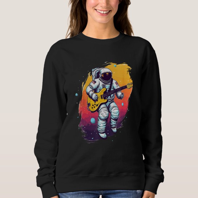 Sweatshirt Astronaut Galaxy Space Music Guitar (Devant)