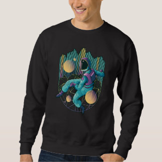 Sweatshirt Astronaut In Space With Geometric Shapes  