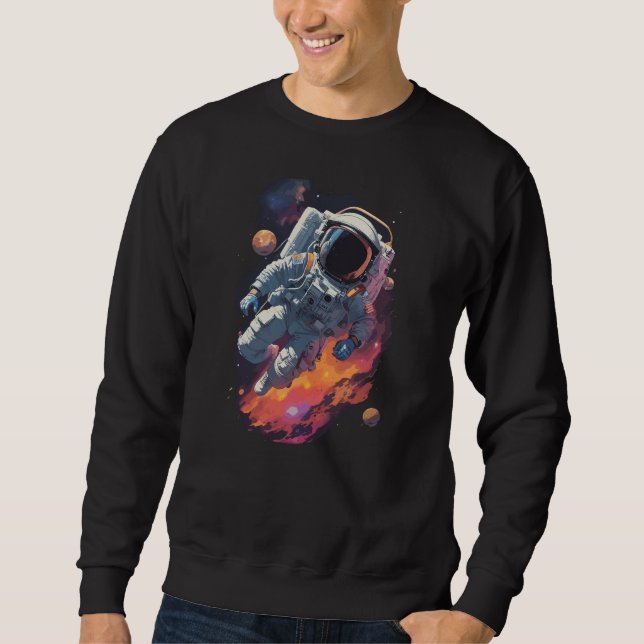 Sweatshirt Astronaut perdu en Galaxie Arrière - plan (Devant)