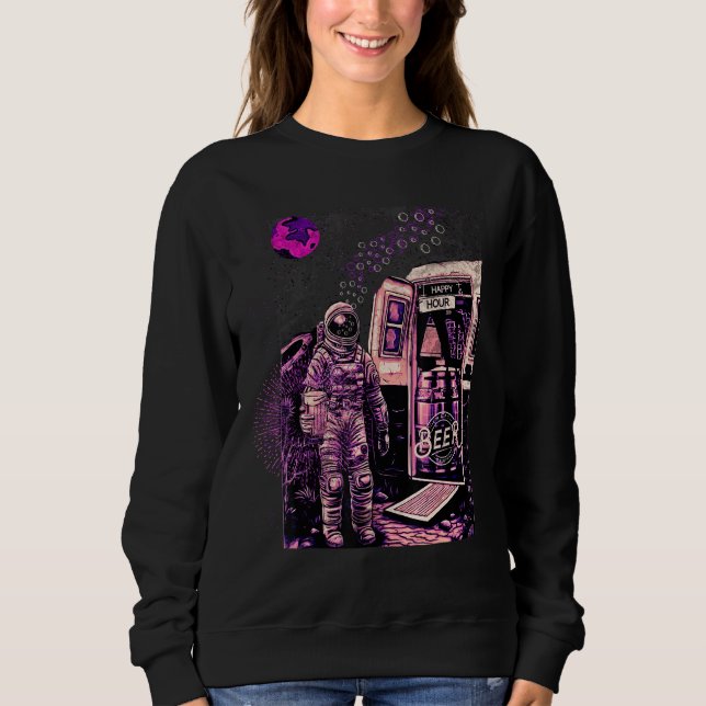 Sweatshirt Astronaut Space Happy Hour Beer Occupy Mars 1 (Devant)