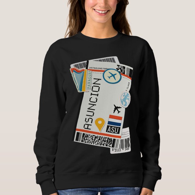 Sweatshirt Asunción Paraguay City Skyline Silhouette Outline  (Devant)