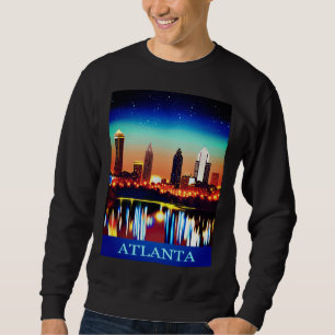 Sweatshirt Atlanta Skyline par nuit avec réflexions
