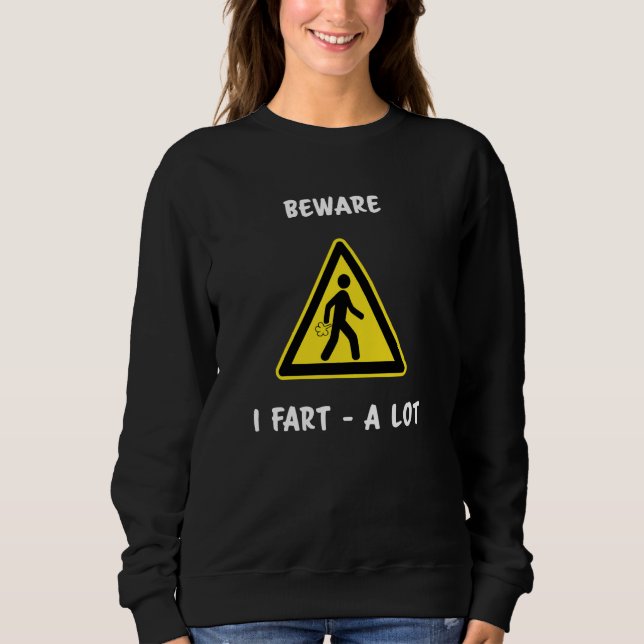 Sweatshirt Attention Je Pense Beaucoup Amusant (Devant)