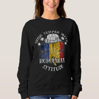 Sweatshirt Attitude Irlandaise Roumaine en Détresse Patriotiq