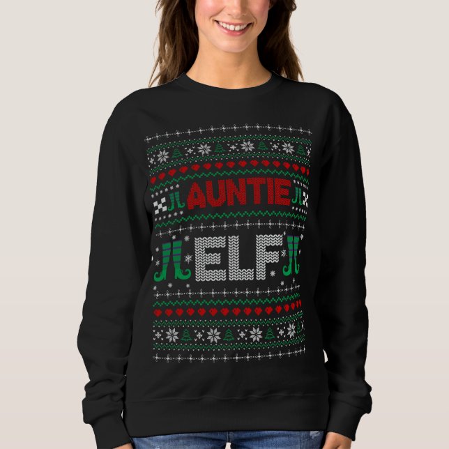 Sweatshirt Aunty Elf laide pull de Noël (Devant)