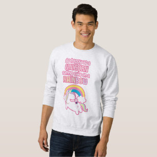 Sweatshirt Aussi Heureux Qu'Une Unicorne Mange Du Gâteau Sur