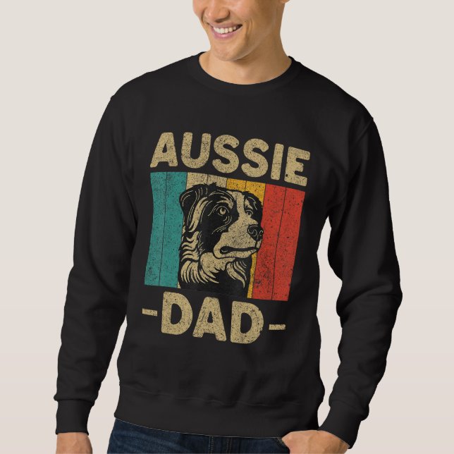 Sweatshirt Aussie Dad  Retro Australian Shepherd (Devant)