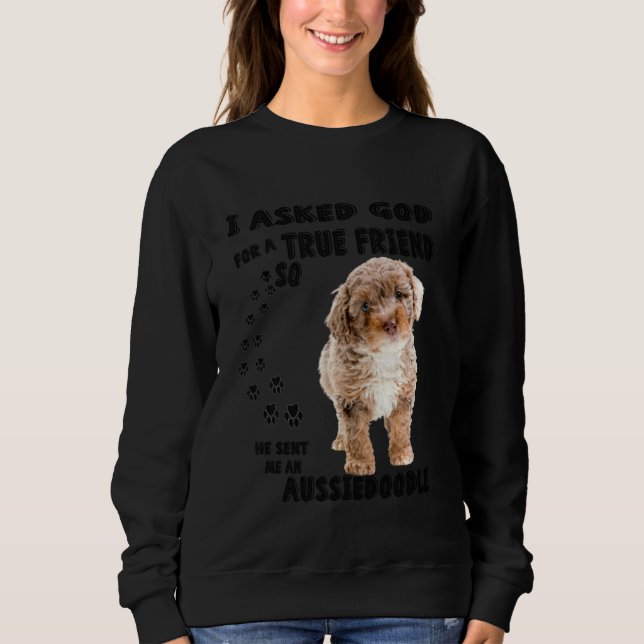 Sweatshirt Aussiedoodle Citation Maman Aussiepoo Papa mignon  (Devant)