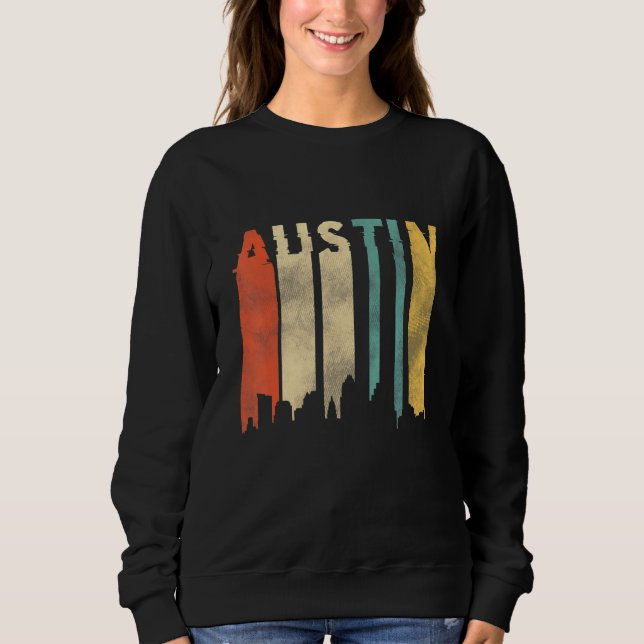 Sweatshirt Austin Skyline Texas États-Unis Tx Vacances Retro  (Devant)