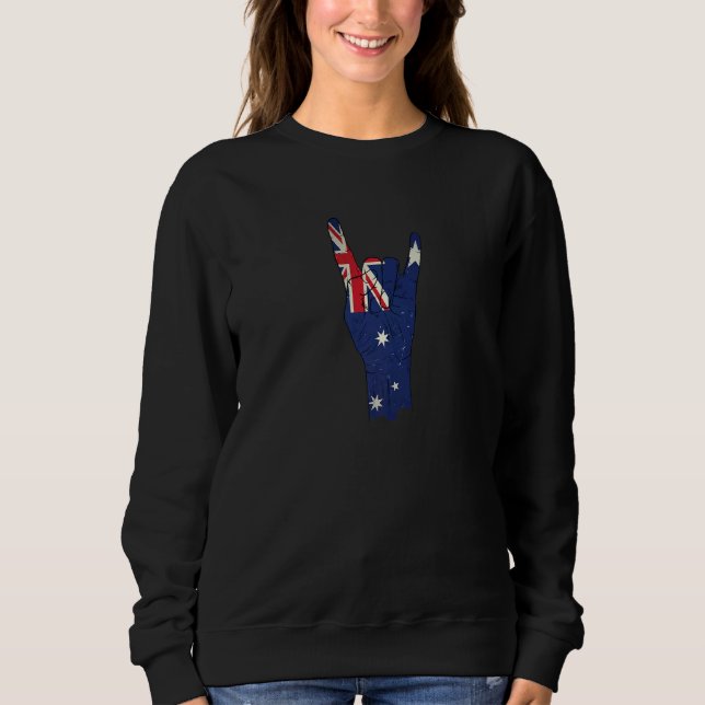 Sweatshirt Australia with Rock 'n' Roll Hand Corna (Devant)