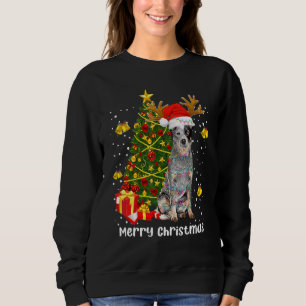 Sweatshirt Australian Cattle Dog Christmas Light Tree Père No