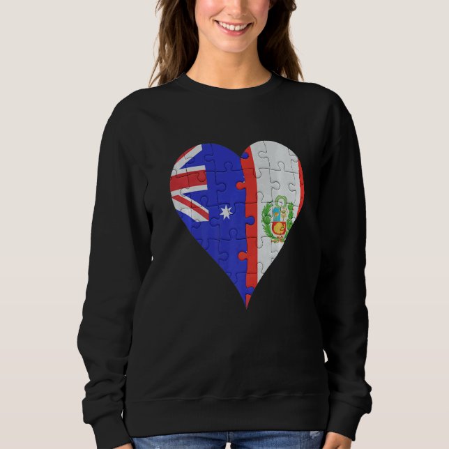 Sweatshirt Australian Peruvian Flag Heart (Devant)