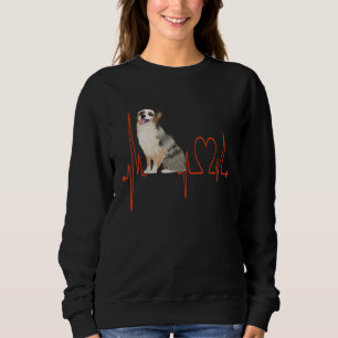 Sweatshirt Australian Shepherd Dog Heartbeat EKG My Dogs My C