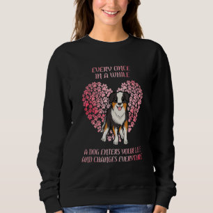 Sweatshirt Australien Berger Amour Avec Coeurs Aussie Chien
