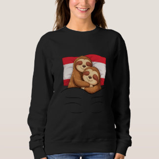 Sweatshirt Austrian Flag Sloth Pajama Sleepover Sleeping Aust