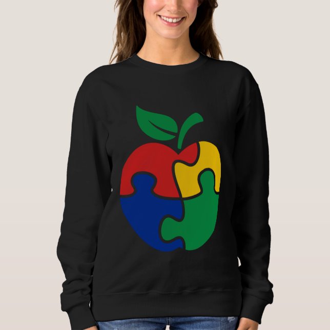 Sweatshirt Autism Awareness Apple puzzle Autism (Devant)