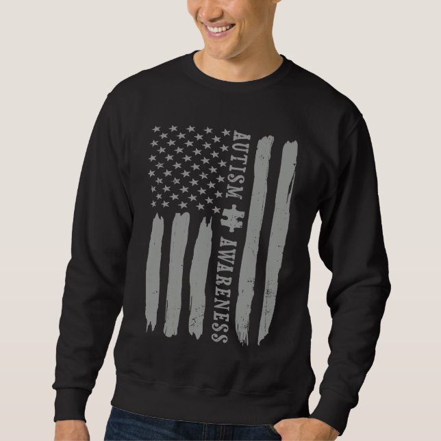 Sweatshirt Autism Awareness  Autism Flag  Puzzle Piece (Devant)
